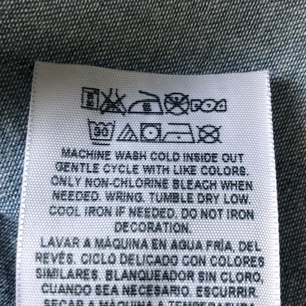 GUESS Blue Cotton Denim Snap Button-Down Shirt - S/M - Picture 6 of 8